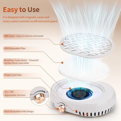 GV1125 Professional Nail Dust Collector SC808-1 – Electric Nail Dust Vacuum Extractor for Manicure & Nail Salon