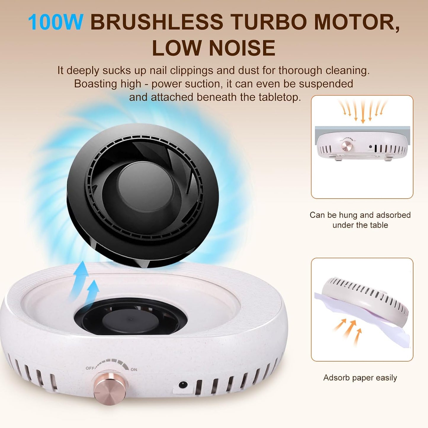 GV1125 Professional Nail Dust Collector SC808-1 – Electric Nail Dust Vacuum Extractor for Manicure & Nail Salon