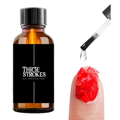 GV1121 THR3E STROKES Gel Nail Polish Remover 30ml, No Soaking or Wrapping Needed, Quick Gel Remover for Nails, Removes Polish in 3-5 Minutes