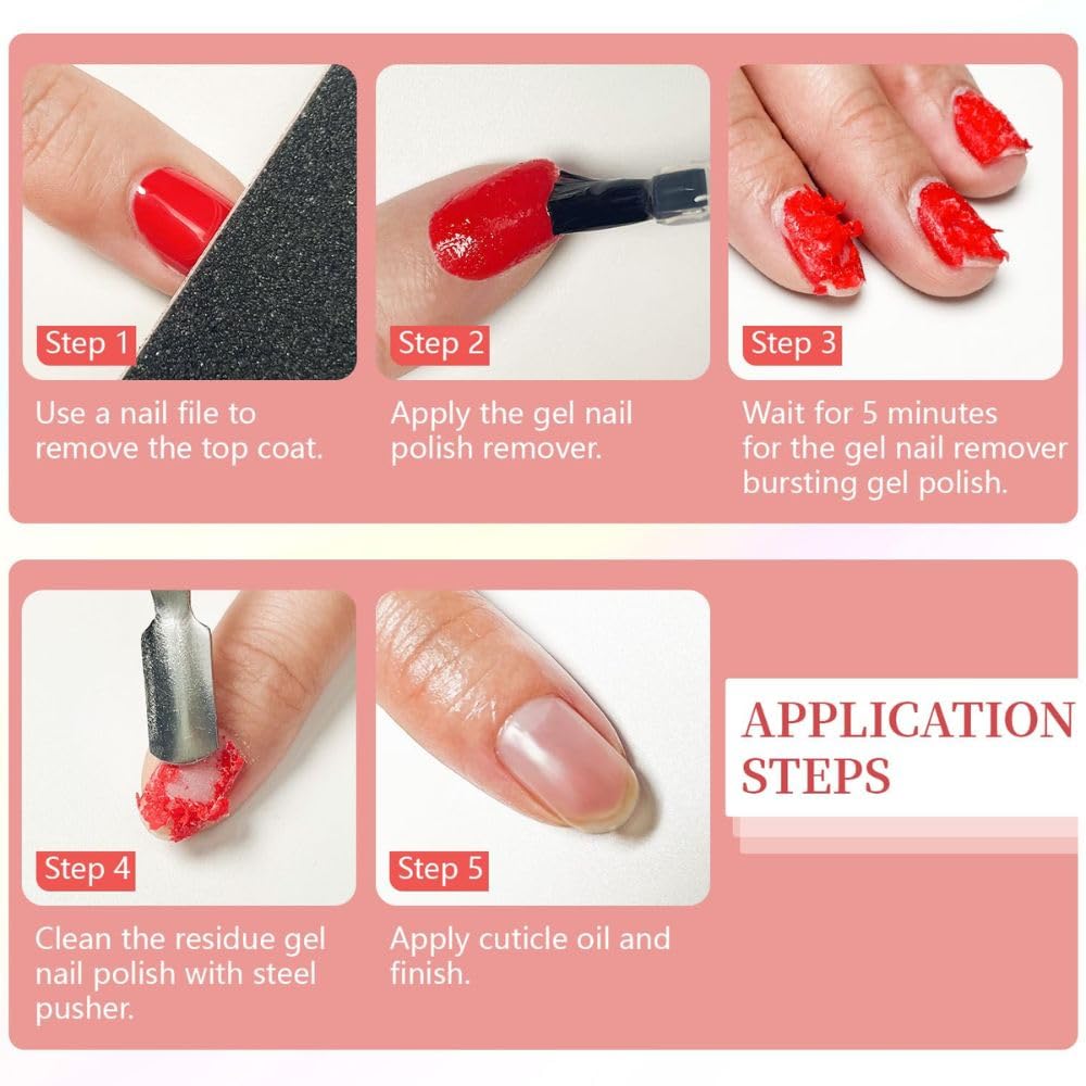 GV1121 THR3E STROKES Gel Nail Polish Remover 30ml, No Soaking or Wrapping Needed, Quick Gel Remover for Nails, Removes Polish in 3-5 Minutes