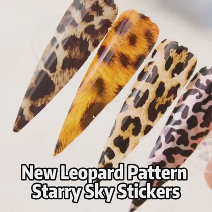 GV758 10PCS Leopard & Snake Print Nail Art Foil Stickers – Self-Adhesive Shimmering Transfer Sheets, No Heat or Lamp Needed