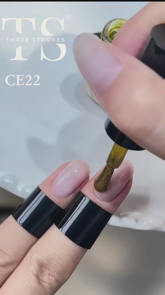 GV822 THR3E STROKES 9D Glitter Cat Eye Gel Magnetic Nail Polish Art Manicure DIY at Home Soak Off UV Gel 7.5ML (ce22, 7.5ML)