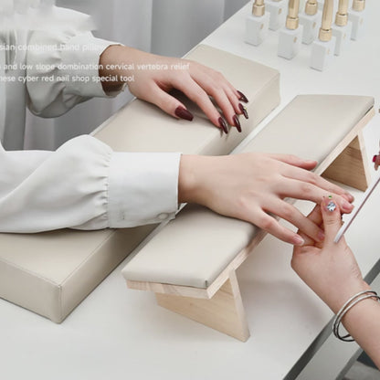GV760 2pcs Manicure Hand & Arm Support Set – Log Bevel Hand Rest for Nail Table