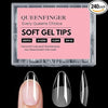 GV408 QUEENFINGER 240PCS Soft Gel Nail Tips with Box – Clear Gel X Nail Tips Full Cover Fake Nails Soft Acrylic Tips for Nail Extension Manicure at Home or Salon DIY Use for Women and Girls