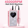 GV1165 45000 RPM Nail Drill Machine – Professional Electric Nail File with Digital Display, Pink Rhinestone Design