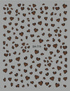 GV599 DH-774 Leopard Heart Nail Art Stickers Animal Print Self-Adhesive Decals