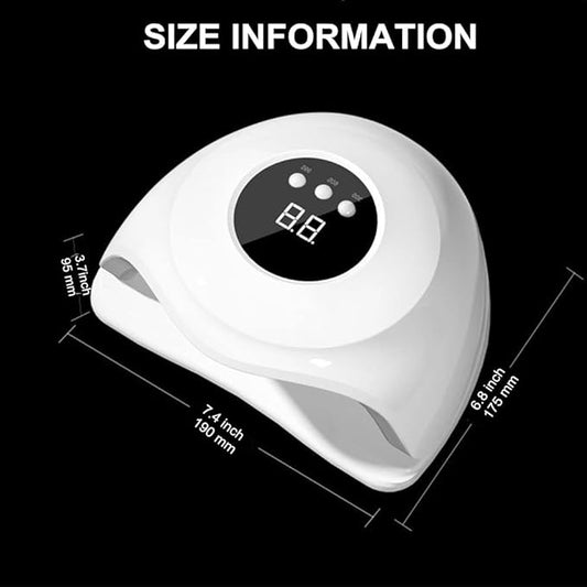 GV664 UV Gel Nail Lamp 72W – Professional Gel Nail Dryer with Auto Sensor & 3 Timers LCD Display