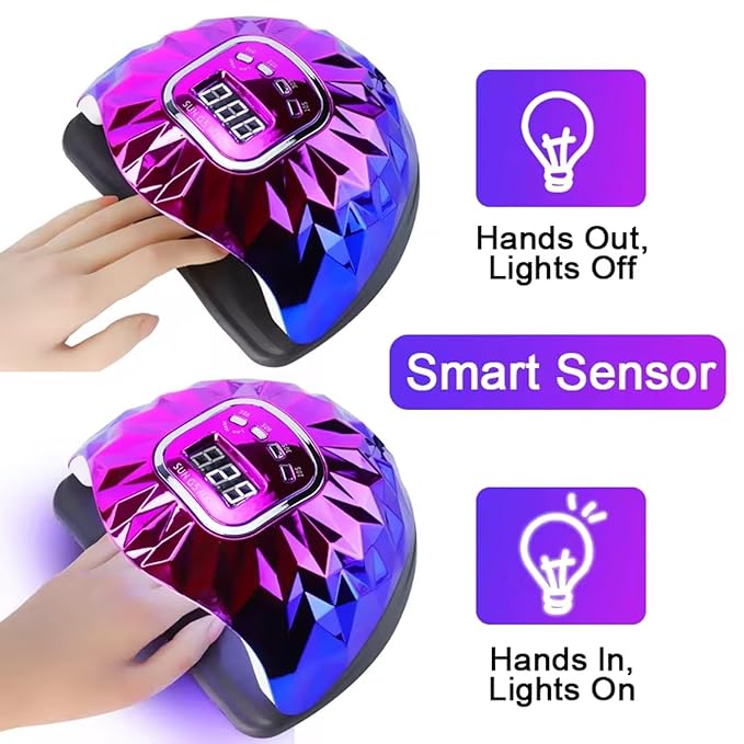 GV666 Colorful SUN G5 Mini UV LED Nail Lamp – Portable Gel Nail Dryer with Auto Sensor & 4 Timers