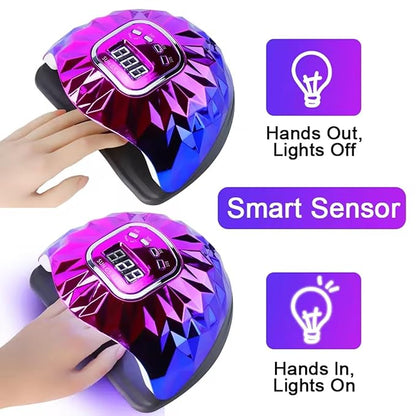 GV666 Colorful SUN G5 Mini UV LED Nail Lamp – Portable Gel Nail Dryer with Auto Sensor & 4 Timers