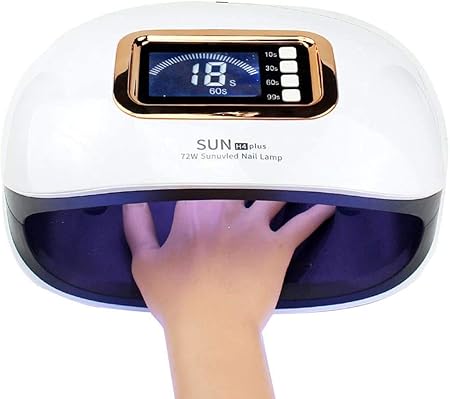 GV667 SUN H4 Plus UV LED Nail Lamp – 72W Professional Gel Nail Dryer with Auto Sensor