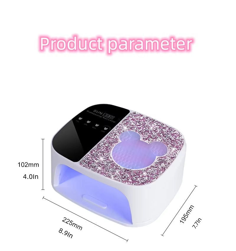 GV676 SUN S80 Cartoon Diamond UV LED Nail Lamp – 36 LEDs, 2-in-1 Electric Fast-Drying Gel Polish Dryer Color May Vary
