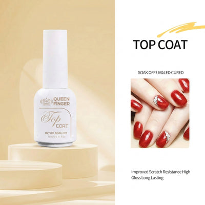 GV941 Queen Finger Gel – High Gloss UV/LED Soak Off No Wipe Top Coat for Long Lasting Nail Shine (15ml)