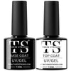 GV776 THR3E STROKES 2 Pcs 7.5Ml No Wipe Gel Top Coat And Base Coat Set - Soak Off Led Nail Lamp Gel Base Top Coat Finish Nail Art Design For Women. (Requires Uv Light)(Machine Se Sukhengi)